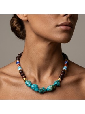 THEIA GemWorks Nava - Ud Ağacı & Turkuaz Taşlı Kolye