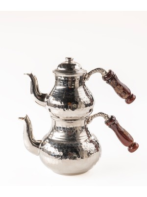 Feyza Design Bakır Çaydanlık Takımı, 4 Kişilik, Gaziantep El Dövmesi, Küçük Boy