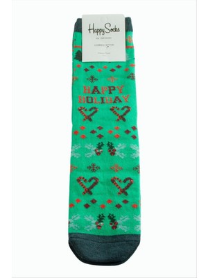 Zero Land Storozal Kalp Yılbaşı Penye Çorap - Yeşil