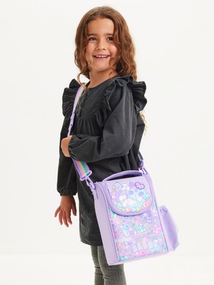 Smiggle Junior Isimlikli Lila Beslenme Çantası – Askılı, Yalıtımlı Lunchbox