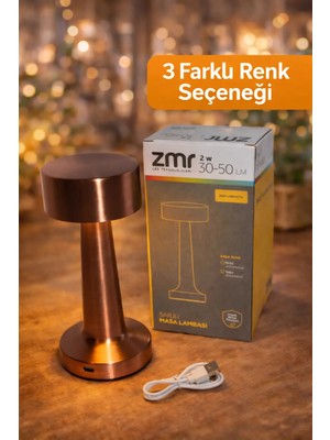 ZMR Axıs Şarjlı Masa Lambası 4 Farklı Işık Rengi Seçeneği