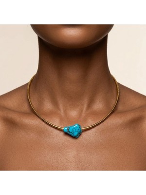 THEIA GemWorks Mau - Hematit & Turkuaz Taşlı Kolye