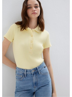Mavi Kadın Polo Yaka Penye Pastel Yellow 1613120-71305