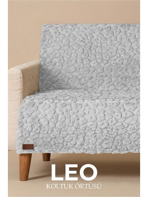 Noctiluca Leopar Desenli Wellsoft Koltuk Örtüsü Sırtı Örten Kabartmalı Koltuk Koruyucu Şal (180X220 Cm)