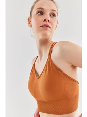 COMEUP Ince Askılı Spor Sütyen Sudan Brown