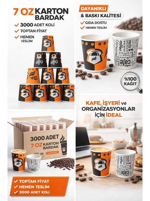 MADA AMBALAJ Karton Bardak ( 7 OZ 3000 ADET )