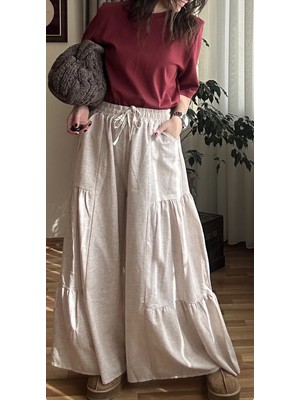 Lasorella Butik Kadın Krem Pantolon Etek
