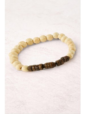 Zero Land Storozal Bambu Ahşap Bileklik 8 mm - Krem