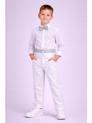 Ümitteks İş Ve Okul Kıyafetleri 69 Nisan Erkek Kombini Gömlek Pantolon Kuşak Papyon