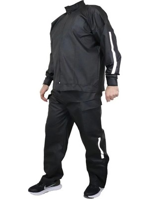 Modatıkla Yağmurluk Takım (Bahçıvan Tipi Askılı Pantolon ve Mont) - Siyah