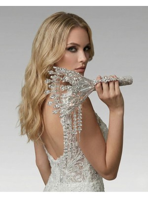 Magic Tiara Kristal Detaylı Taç Buket Tutucu – El Yapımı Özel Aksesuar