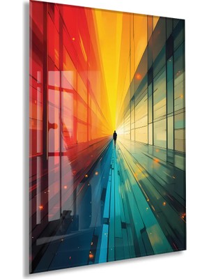 Generic Işığa Doğru – Geleceğe Yürüyüşü Anlatan Modern Cam Tablo - PEONY047