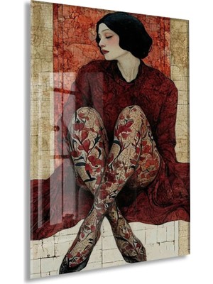 Generic “içe Dönüş” – Zamansız Kadın Figürlü Cam Duvar Dekoru - PEONY064