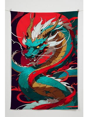 Charmbi Gamer Duvar Örtüsü -  Çok Renkli Anime Temalı Kumaş Oda Dekoru Tapestry