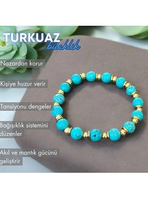 Bonicce Turkuaz Taşı Gerçek Doğal Taş Bileklik