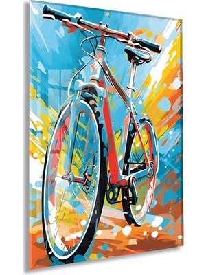 Generic Özgürlüğe Pedal – Renkli Soyut Bisiklet Sanatı- PEONY049