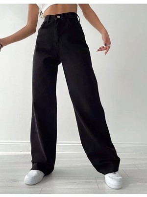 Arvib Arida Luna Siyah Yüksek Bel Wide Leg Pantolon