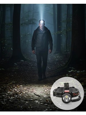 Epilons LED Sensörlü Şarjlı Kafa Feneri LCD Ekranlı 30W Güçlü Işık