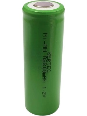 Hayat Store Sertec - 1.2V 2800 Mah - A Size - Ni-Mh Şarjlı Pil - (Başsız / Flat Head)