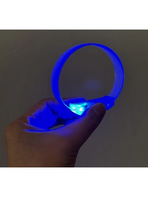 Hayat Store 3 Modlu Pilli LED Işıklı Esnek Parti Bilekliği Mavi