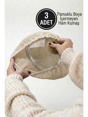 MiniStand Pamuklu Ham Kumaş Pilav Demleme Bonesi Demlematik 3'lü Set