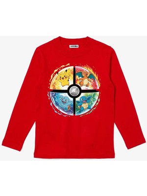 Efendioğlu Design Uzun Kollu 4 Karakterli Poketop Baskılı T-Shirt