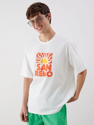 Lc Waikiki Yeni Sezon Bisiklet Yaka Baskılı Penye Erkek Tişört