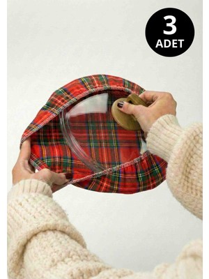 MiniStand Pilav Demleme Bonesi Iskoç Ekose Kumaş Demlematik 3'lü Set
