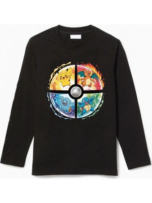 Efendioğlu Design Uzun Kollu 4 Karakterli Poketop Baskılı T-Shirt