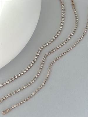 Qa Quella Accessories Xuping Zirkon Su Yolu Açık Rose-Gold Bileklikler  16+2 cm En: 2-3-4 mm - 4 mm