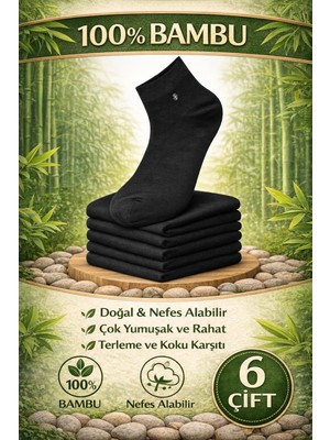 Yotitex Doğal %100 Bambu Unisex 6'lı Paket Çorap