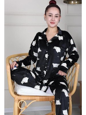 Düğmeli Desenli  Pijama Takımı
