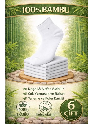 Yotitex Doğal %100 Bambu Unisex 6'lı Paket Çorap
