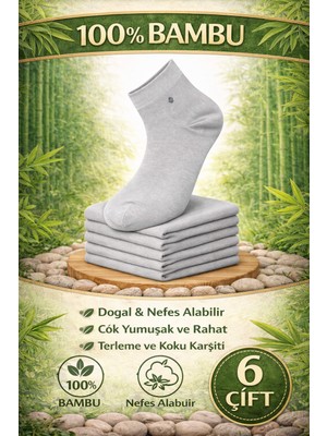 Yotitex Doğal %100 Bambu Unisex 6'lı Paket Çorap