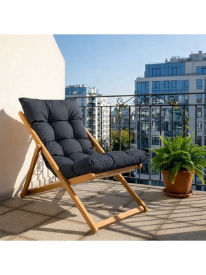 120X50 cm Şezlong Minderi – 10 cm Kalın Keten Bahçe Balkon Minderi, Konforlu Şezlong Yatağı