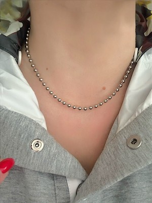 QA Quella Accessories Çelik Topçuk Sıralı Silver Zincir Kolye 40+5 cm