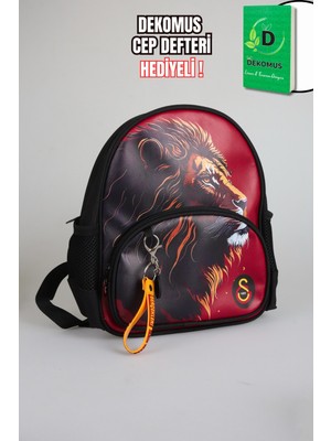 "dekomus Cep Defteri Hediyeli" Lisanslı Galatasaray Yeni Sezon Çift Bölmeli Küçük Boy 32 cm Leon Anaokul Çantası