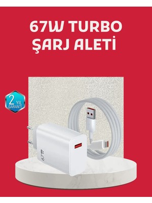 Hayat Store 67 Watt Turbo Şarj Cihazı Motorola G30 G50 G60 G82 Uyumlu - Lisinya