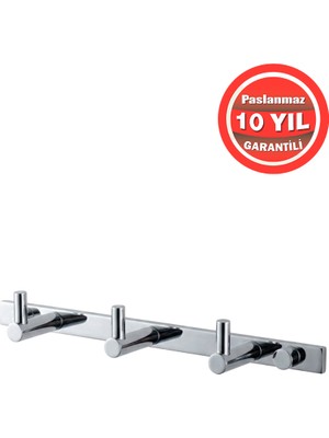 Banyom Home Krom Paslanmaz Pirinç 3’lü Mercan Banyo Askılık Seti – Modern, Dayanıklı