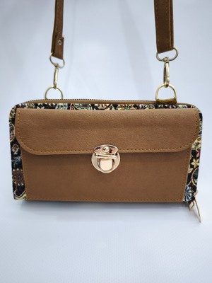 Otantik Kilim Desenli Taba Omuz Çantası