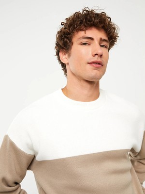 Lc Waikiki Yeni Sezon Bisiklet Yaka Uzun Kollu Renk Bloklu Erkek Triko Kazak