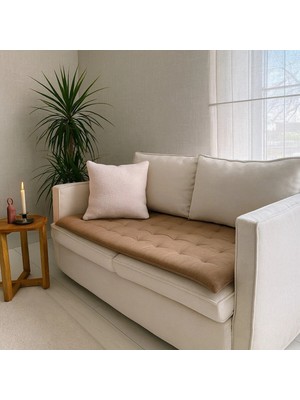 %100 Keten Koltuk Şiltesi – 180×70 cm Kahverengi