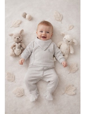 Ozz Baby Yeni Doğan Bebek Unısex 0-3 Ay Hastane Çıkışı ve Tulum Içeren 4lü Zıbın Set