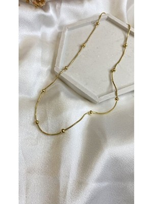 Rubibes Jewelry Snake Zincir Gold Çelik Kolye