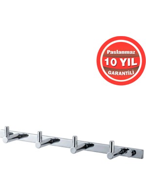 Banyom Home Paslanmaz Pirinç 4’lü Mercan Banyo Set Askılık – Havlu ve Bornoz Askısı