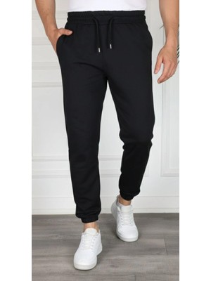 Nemere Erkek Jogger Eşofman Altı Rahat Kalıp, Cepli, Lastikli Paça, Günlük Spor Pantolon - Siyah