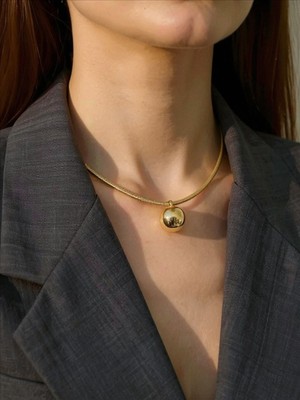 QA Quella Accessories Çelik Iri Topçuk Kısa Gold Kolye 40+5 cm