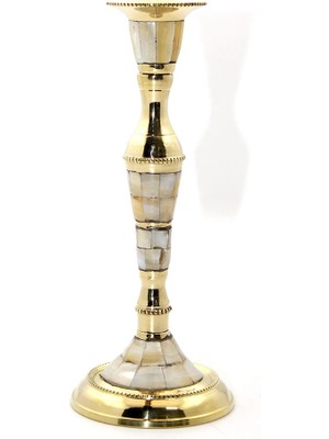 Hayat Store Tekli Pirinç Sedefli Şamdan 6023