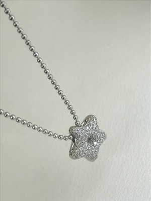 QA Quella Accessories Çelik Topçuk Zincirli Zirkon Yıldız Charm Uçlu 14K Gümüş Kaplama Uzun Silver Kolye 50+5 cm