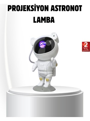 Hayat Store Bluetooth Müzikli Astronot Projeksiyon Lambası Yıldız ve Ay Efektli - Lisinya